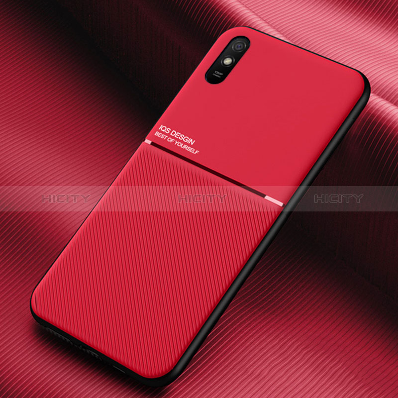 Funda Silicona Carcasa Ultrafina Goma con Magnetico para Xiaomi Redmi 9A Rojo