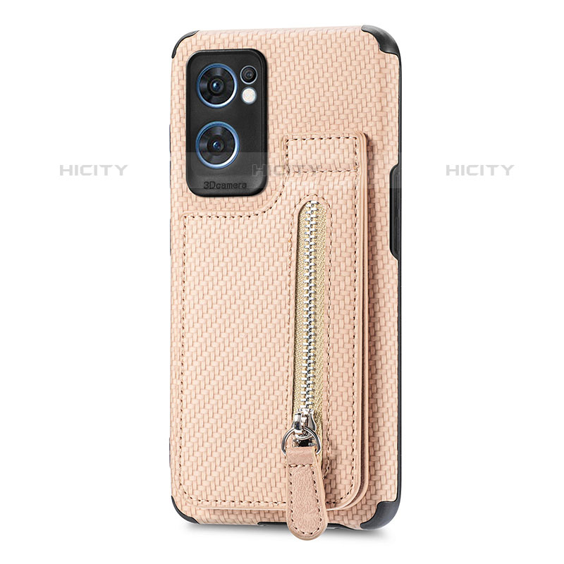 Funda Silicona Carcasa Ultrafina Goma con Magnetico S01D para Oppo Reno7 5G Oro