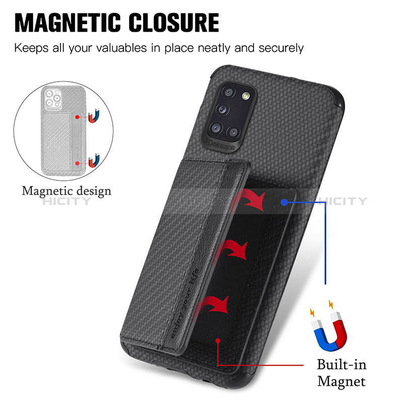 Funda Silicona Carcasa Ultrafina Goma con Magnetico S01D para Samsung Galaxy A31