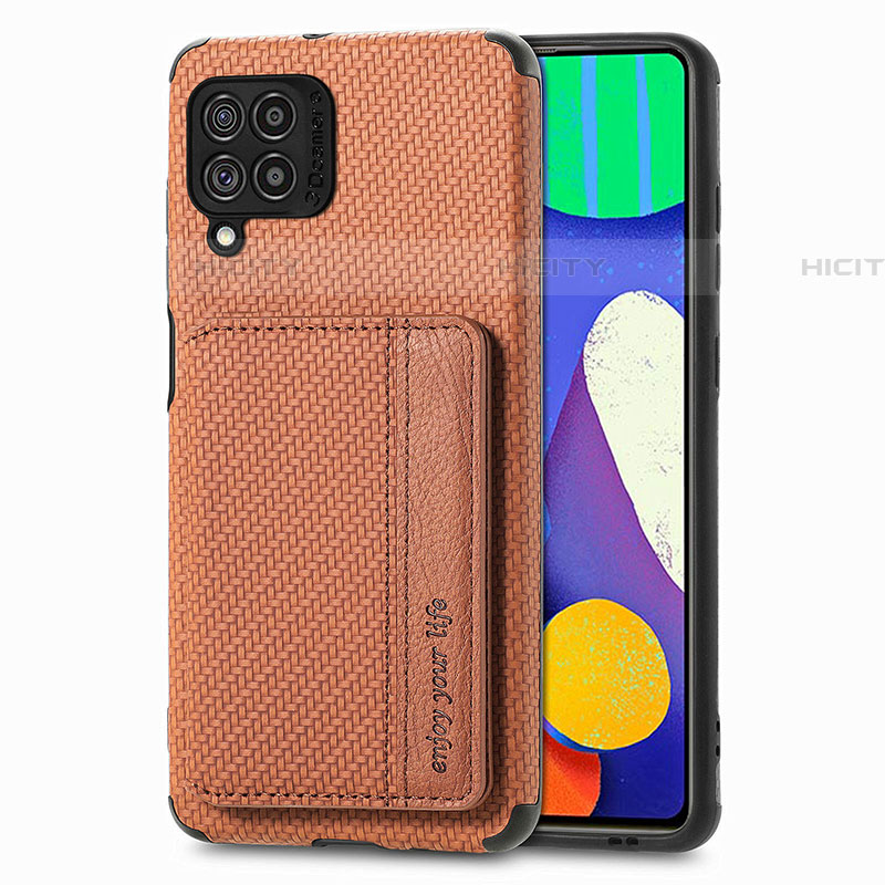 Funda Silicona Carcasa Ultrafina Goma con Magnetico S01D para Samsung Galaxy F62 5G Marron