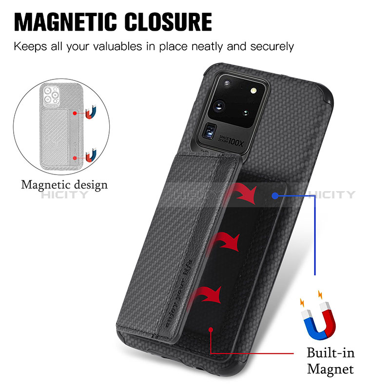 Funda Silicona Carcasa Ultrafina Goma con Magnetico S01D para Samsung Galaxy S20 Ultra