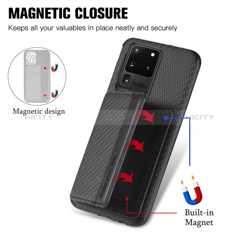 Funda Silicona Carcasa Ultrafina Goma con Magnetico S01D para Samsung Galaxy S20 Ultra 5G