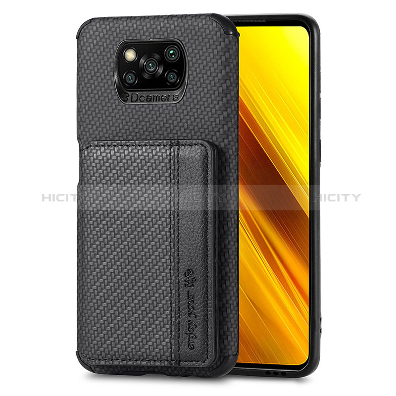 Funda Silicona Carcasa Ultrafina Goma con Magnetico S01D para Xiaomi Poco X3 NFC Negro