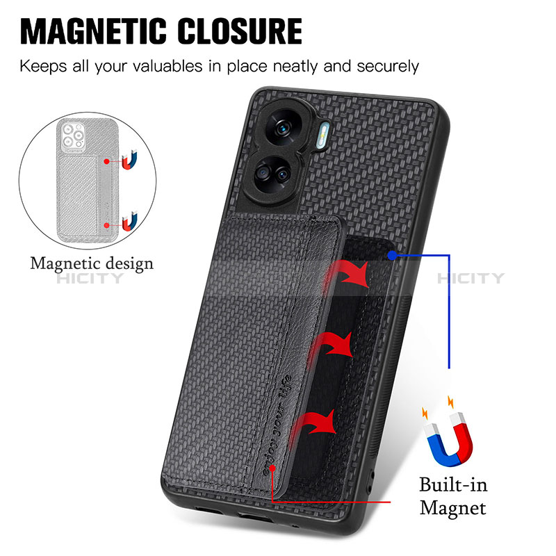 Funda Silicona Carcasa Ultrafina Goma con Magnetico S02D para Huawei Honor 90 Lite 5G
