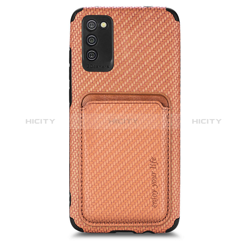 Funda Silicona Carcasa Ultrafina Goma con Magnetico S02D para Samsung Galaxy A02s Marron