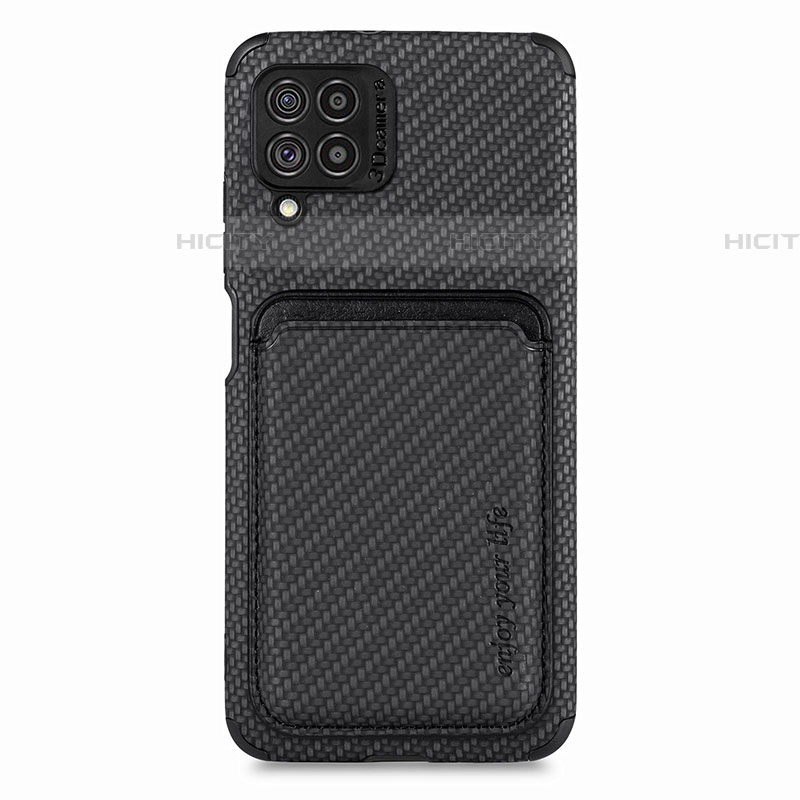 Funda Silicona Carcasa Ultrafina Goma con Magnetico S02D para Samsung Galaxy F62 5G Negro