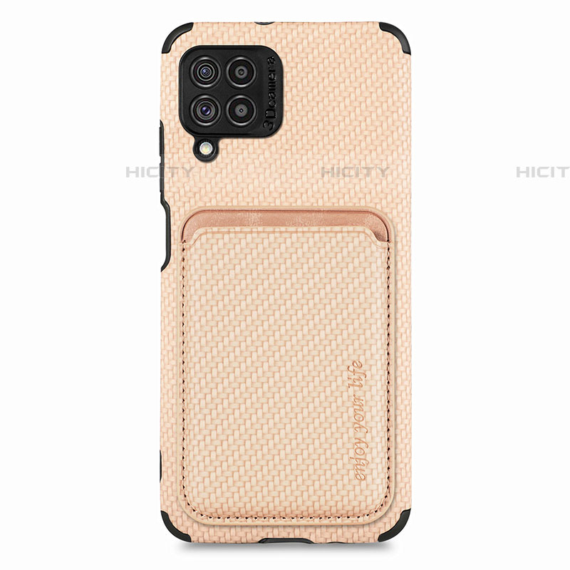 Funda Silicona Carcasa Ultrafina Goma con Magnetico S02D para Samsung Galaxy F62 5G Oro