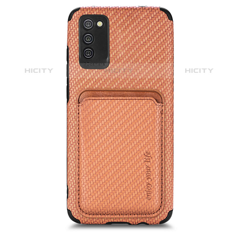 Funda Silicona Carcasa Ultrafina Goma con Magnetico S02D para Samsung Galaxy M02s Marron