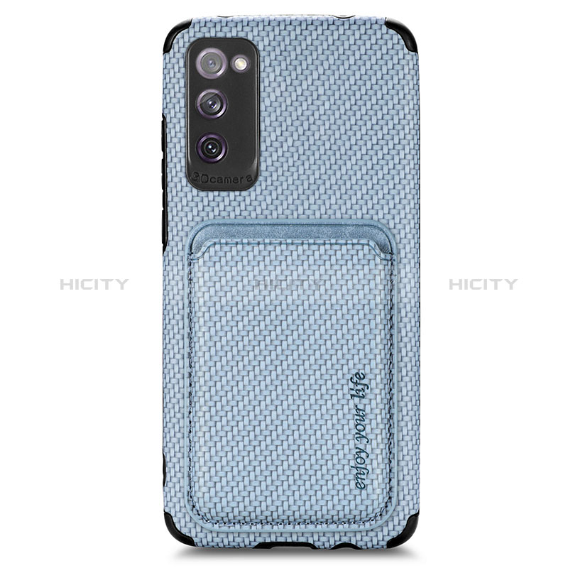 Funda Silicona Carcasa Ultrafina Goma con Magnetico S02D para Samsung Galaxy S20 FE 5G Azul