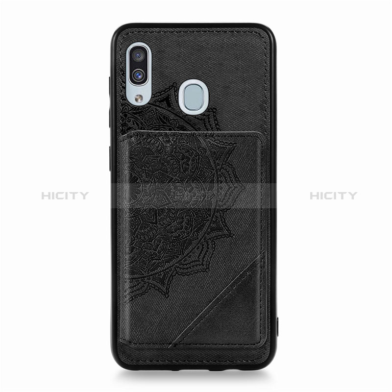 Funda Silicona Carcasa Ultrafina Goma con Magnetico S03D para Samsung Galaxy A20 Negro