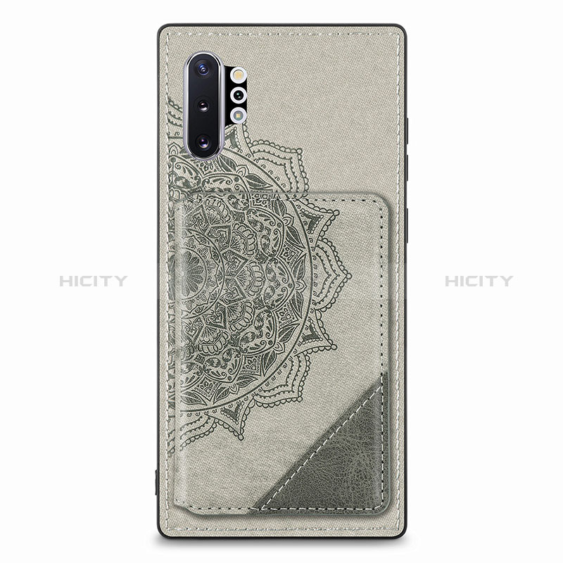 Funda Silicona Carcasa Ultrafina Goma con Magnetico S03D para Samsung Galaxy Note 10 Plus 5G Gris