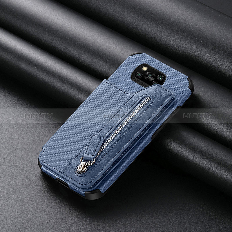 Funda Silicona Carcasa Ultrafina Goma con Magnetico S03D para Xiaomi Poco X3 Azul