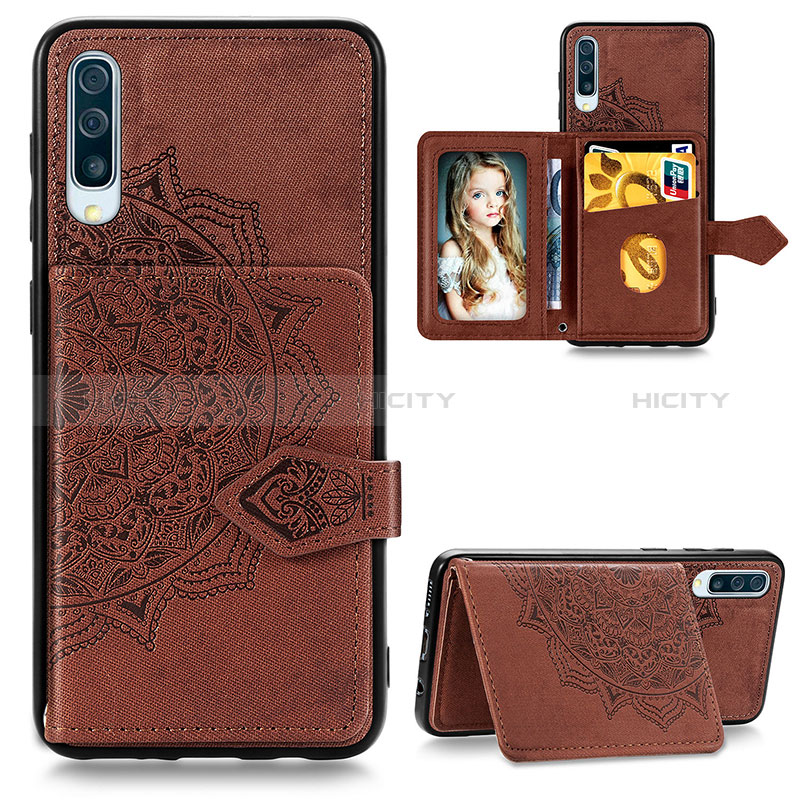 Funda Silicona Carcasa Ultrafina Goma con Magnetico S04D para Samsung Galaxy A50 Marron