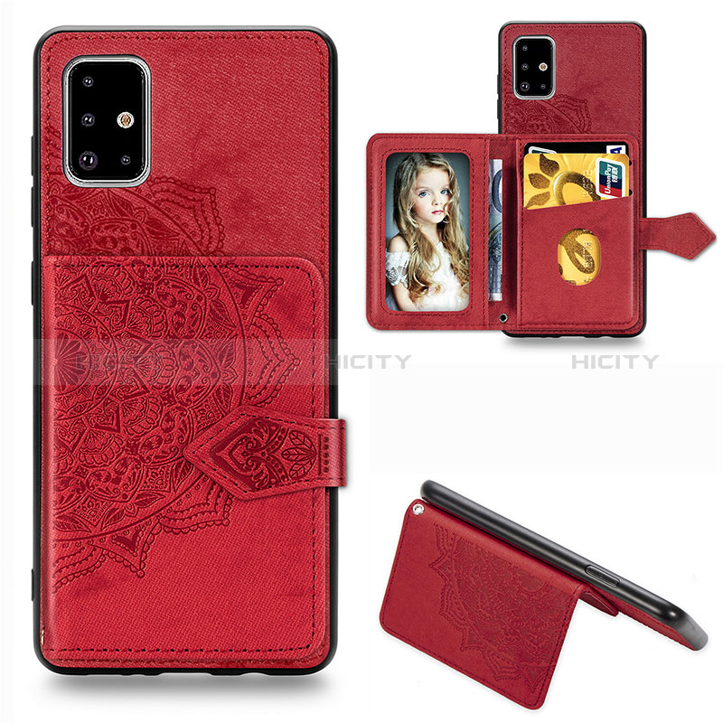 Funda Silicona Carcasa Ultrafina Goma con Magnetico S04D para Samsung Galaxy A51 5G Rojo