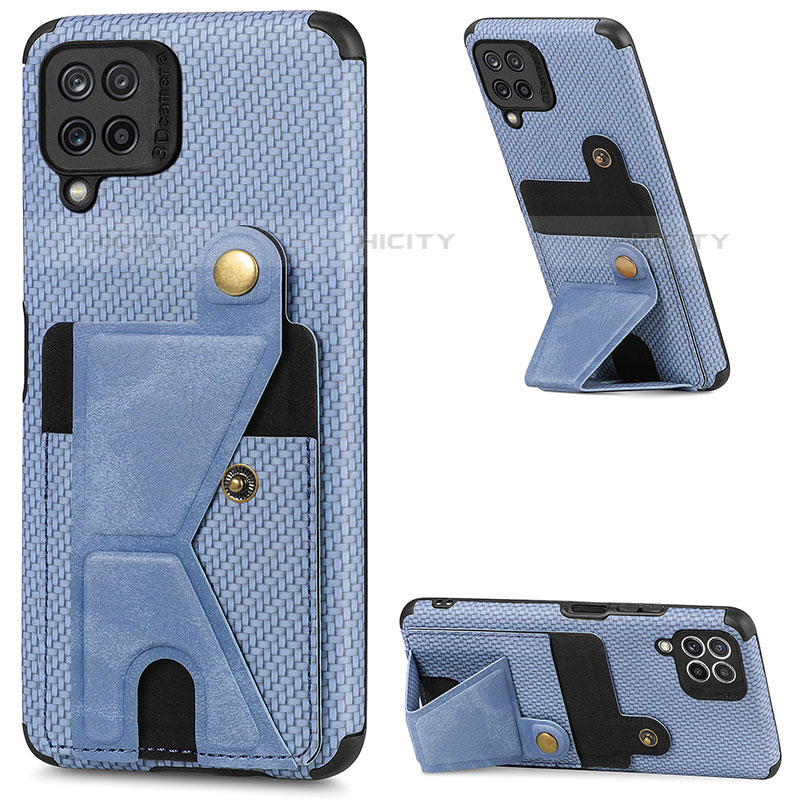 Funda Silicona Carcasa Ultrafina Goma con Magnetico S04D para Samsung Galaxy M32 4G Azul