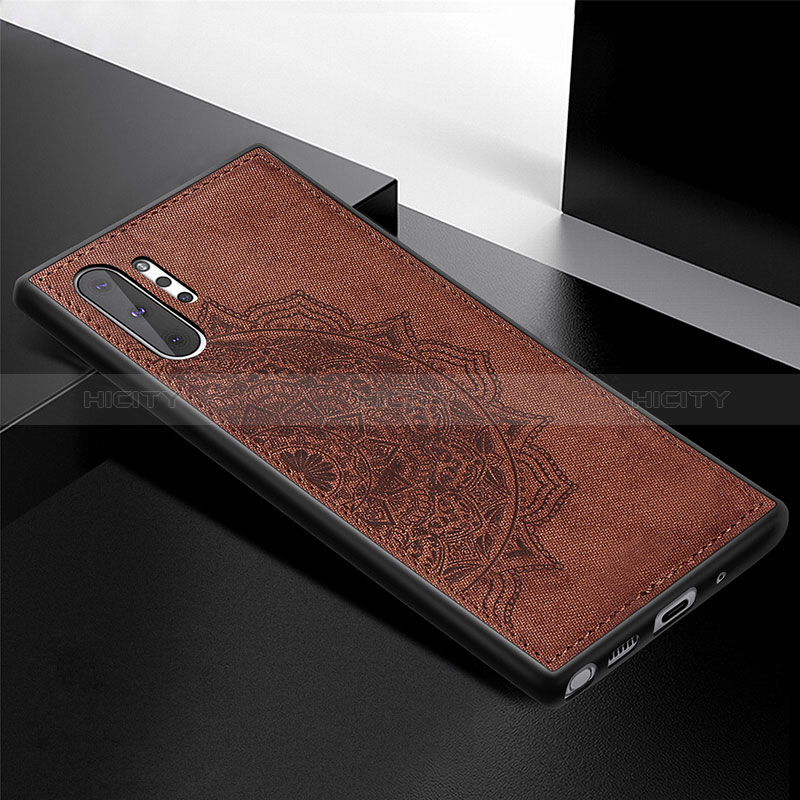 Funda Silicona Carcasa Ultrafina Goma con Magnetico S04D para Samsung Galaxy Note 10 Plus 5G Marron