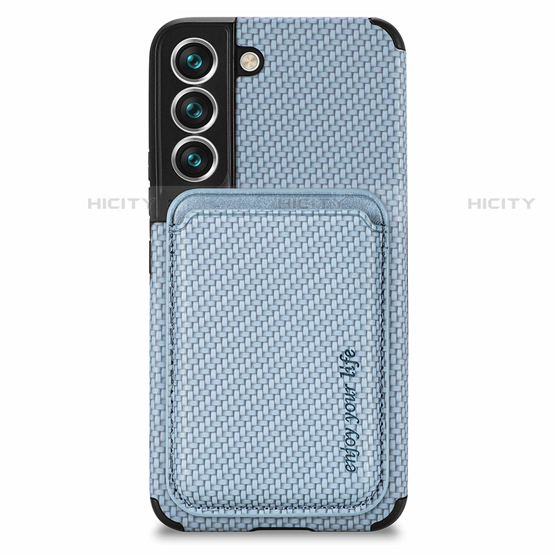 Funda Silicona Carcasa Ultrafina Goma con Magnetico S04D para Samsung Galaxy S22 Plus 5G Azul