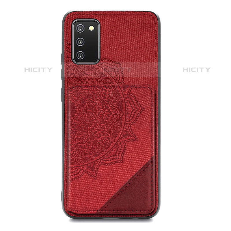 Funda Silicona Carcasa Ultrafina Goma con Magnetico S05D para Samsung Galaxy M02s Rojo