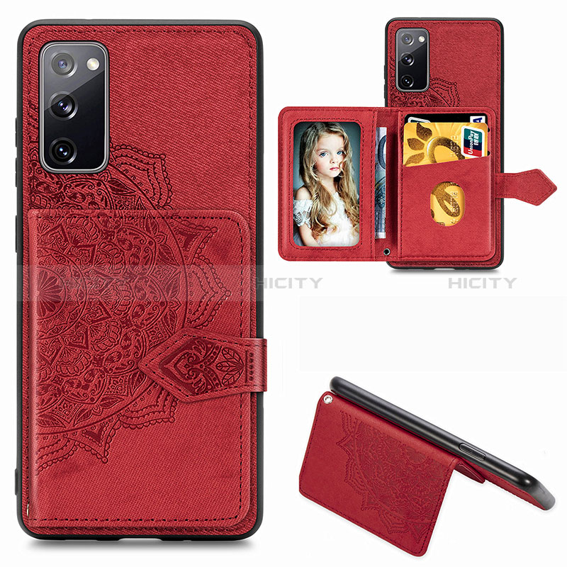 Funda Silicona Carcasa Ultrafina Goma con Magnetico S05D para Samsung Galaxy S20 FE (2022) 5G Rojo