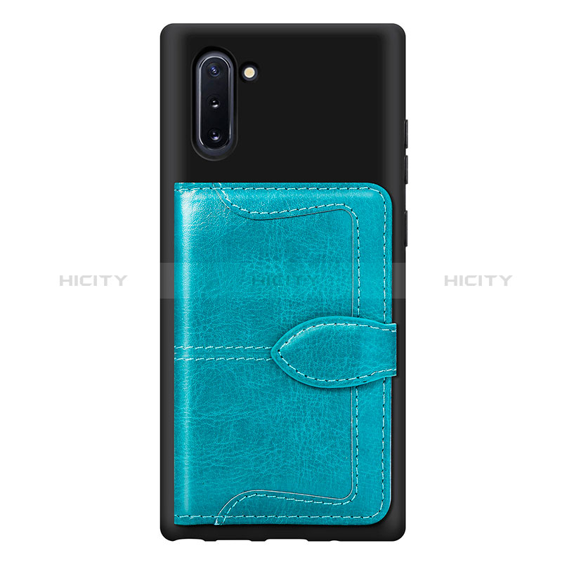 Funda Silicona Carcasa Ultrafina Goma con Magnetico S06D para Samsung Galaxy Note 10 5G Cian