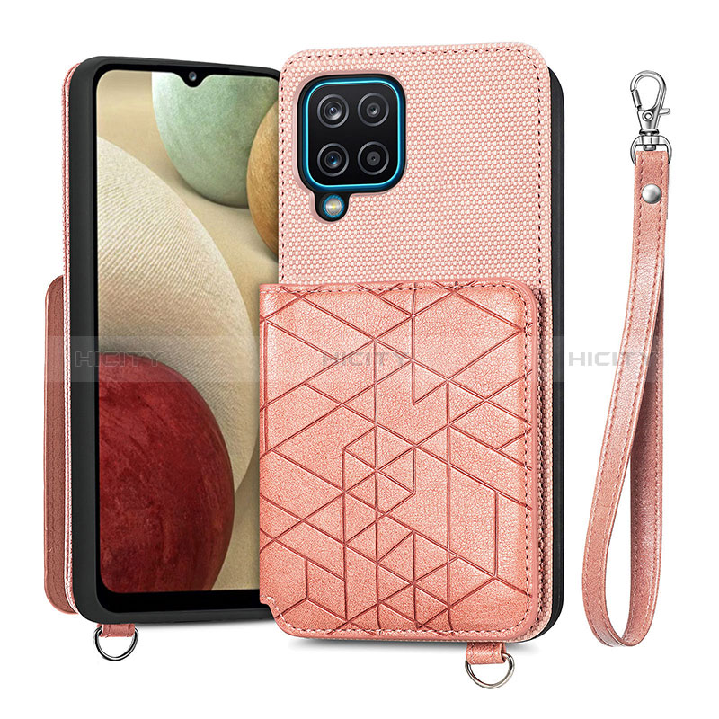 Funda Silicona Carcasa Ultrafina Goma con Magnetico S08D para Samsung Galaxy M12 Rosa