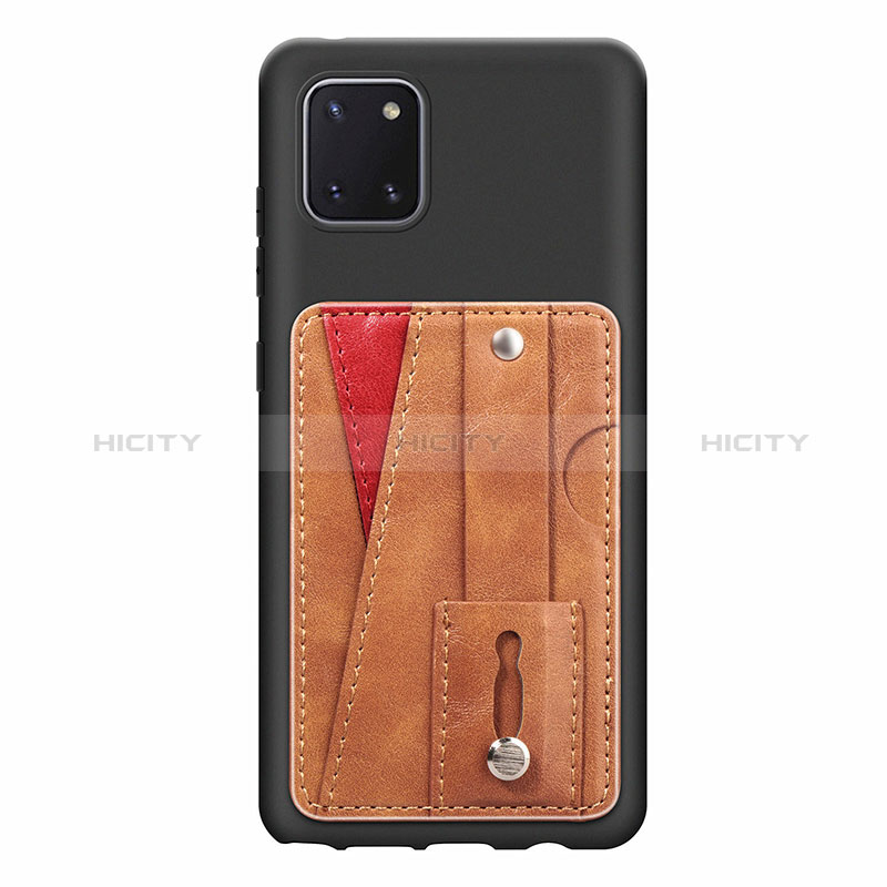 Funda Silicona Carcasa Ultrafina Goma con Magnetico S08D para Samsung Galaxy Note 10 Lite Marron