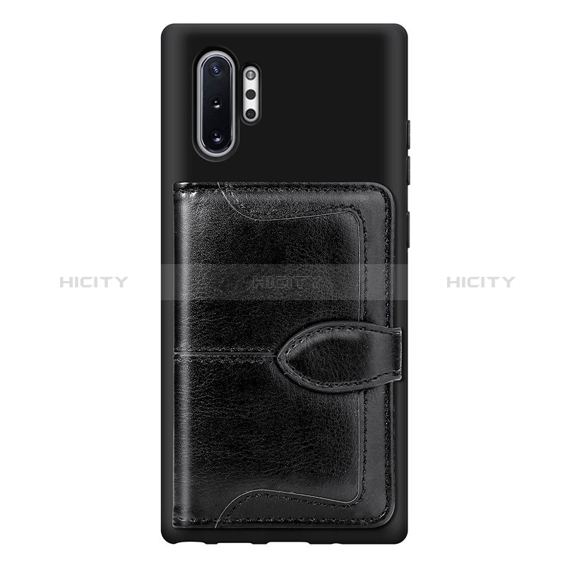 Funda Silicona Carcasa Ultrafina Goma con Magnetico S08D para Samsung Galaxy Note 10 Plus 5G Negro