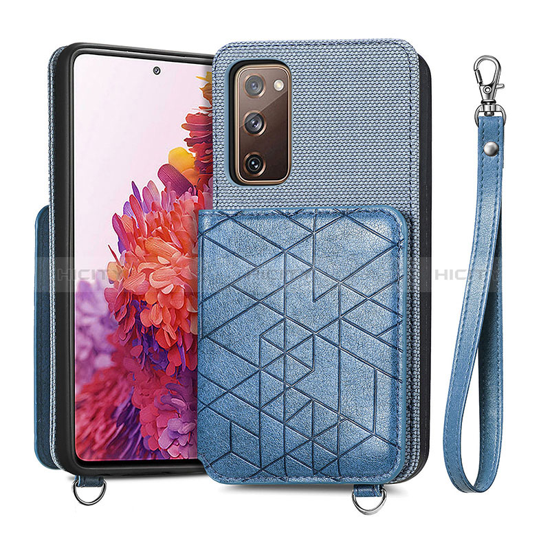 Funda Silicona Carcasa Ultrafina Goma con Magnetico S08D para Samsung Galaxy S20 FE (2022) 5G Azul