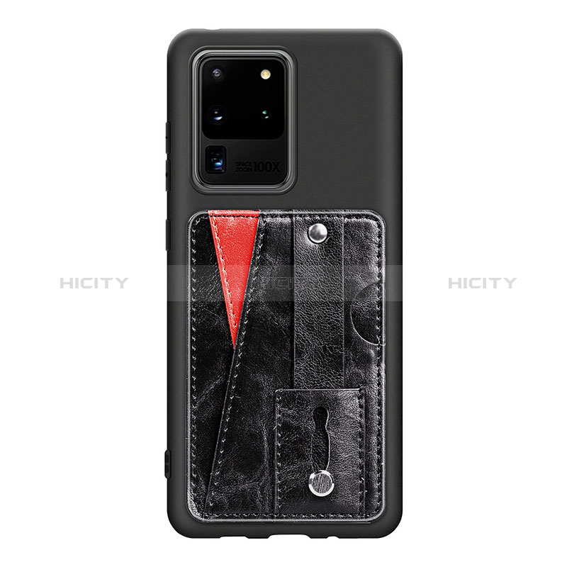 Funda Silicona Carcasa Ultrafina Goma con Magnetico S08D para Samsung Galaxy S20 Ultra 5G Negro