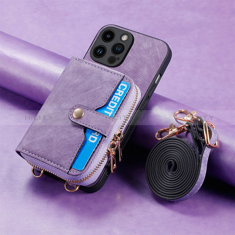 Funda Silicona Carcasa Ultrafina Goma con Magnetico S09D para Apple iPhone 14 Pro Morado