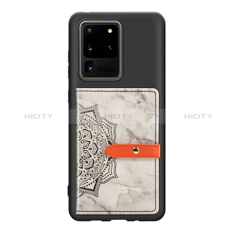 Funda Silicona Carcasa Ultrafina Goma con Magnetico S09D para Samsung Galaxy S20 Ultra 5G Negro