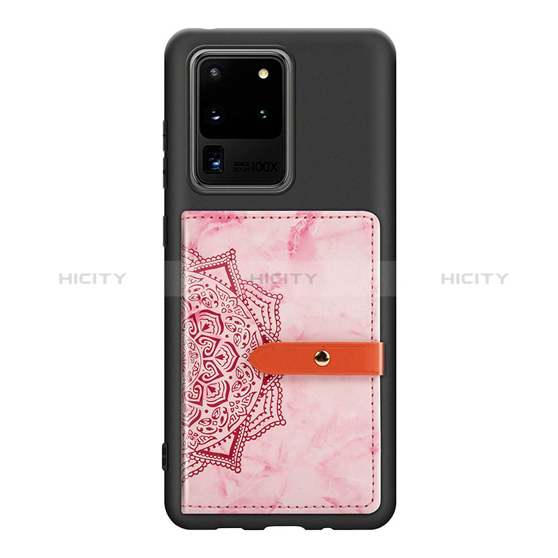 Funda Silicona Carcasa Ultrafina Goma con Magnetico S09D para Samsung Galaxy S20 Ultra 5G Rosa