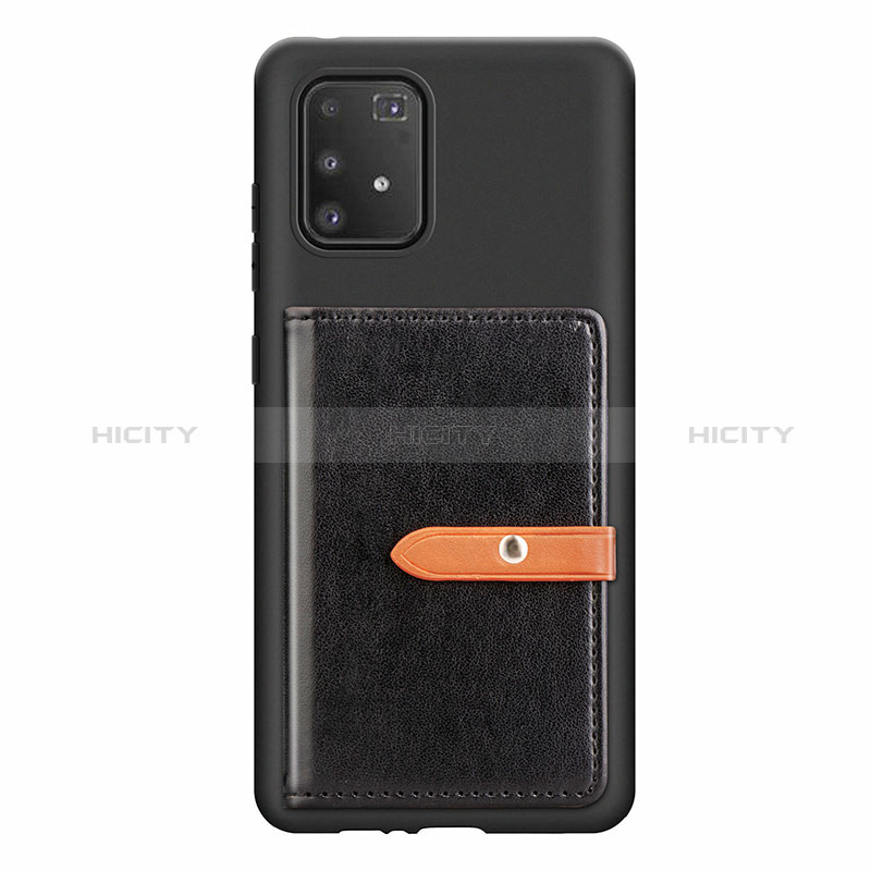 Funda Silicona Carcasa Ultrafina Goma con Magnetico S10D para Samsung Galaxy A91 Negro