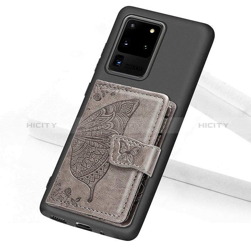Funda Silicona Carcasa Ultrafina Goma con Magnetico S11D para Samsung Galaxy S20 Ultra Gris