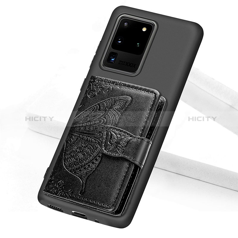 Funda Silicona Carcasa Ultrafina Goma con Magnetico S11D para Samsung Galaxy S20 Ultra Negro