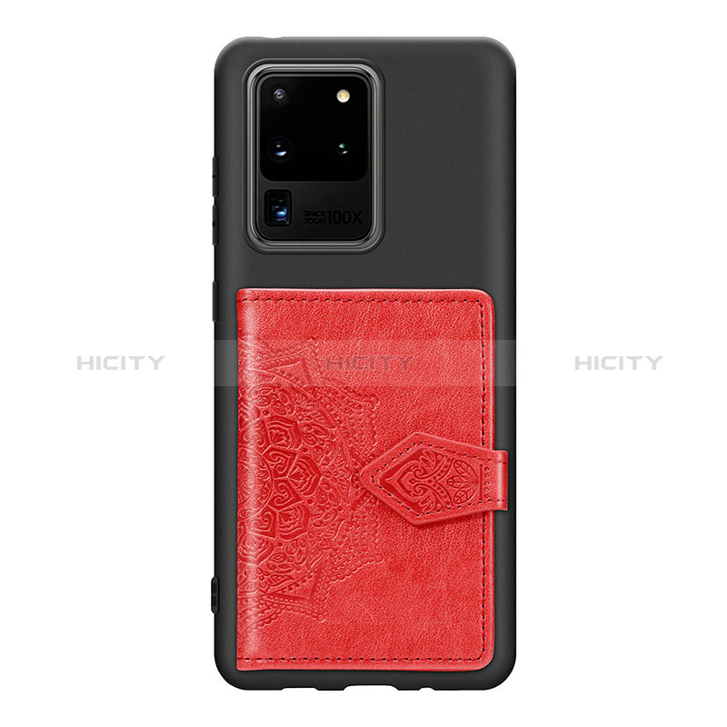 Funda Silicona Carcasa Ultrafina Goma con Magnetico S13D para Samsung Galaxy S20 Ultra 5G Rojo