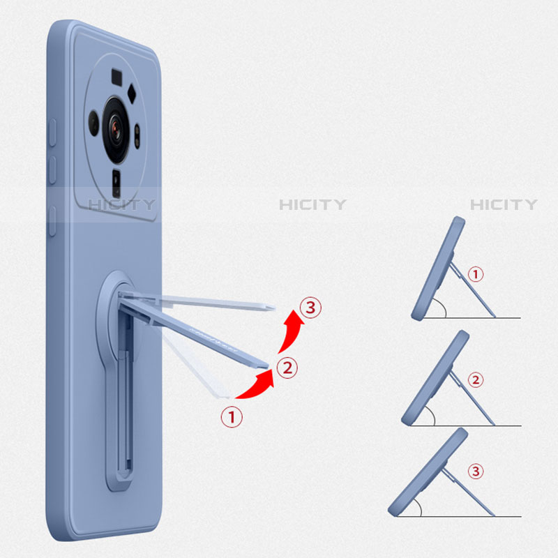 Funda Silicona Carcasa Ultrafina Goma con Soporte para Xiaomi Mi 12 Ultra 5G
