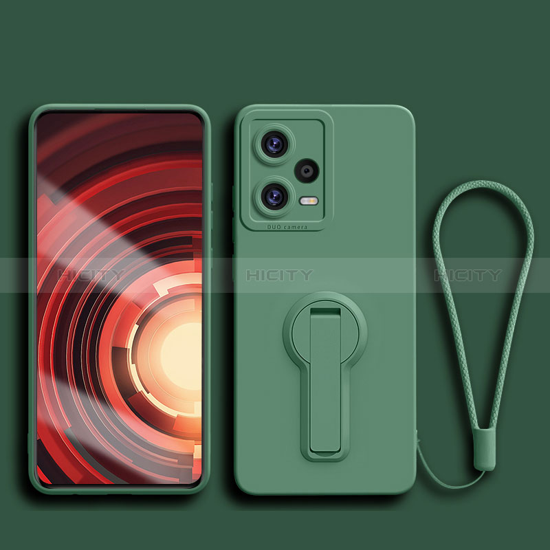 Funda Silicona Carcasa Ultrafina Goma con Soporte para Xiaomi Redmi Note 12 Pro 5G