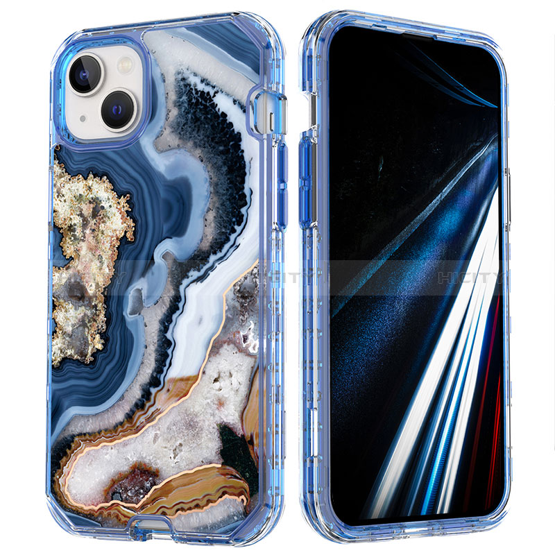 Funda Silicona Carcasa Ultrafina Goma Frontal y Trasera 360 Grados YJ1 para Apple iPhone 13 Pro Azul