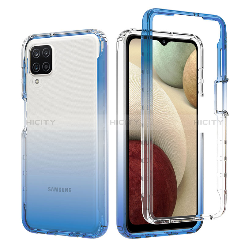 Funda Silicona Carcasa Ultrafina Transparente Goma Frontal y Trasera 360 Grados Gradiente JX1 para Samsung Galaxy A12