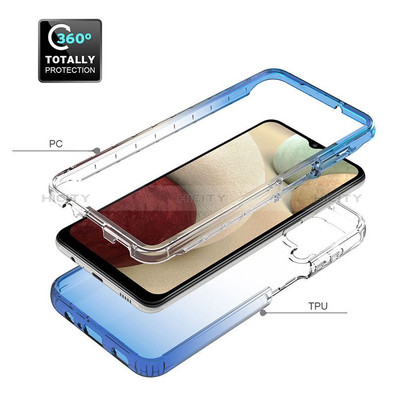 Funda Silicona Carcasa Ultrafina Transparente Goma Frontal y Trasera 360 Grados Gradiente JX1 para Samsung Galaxy A12