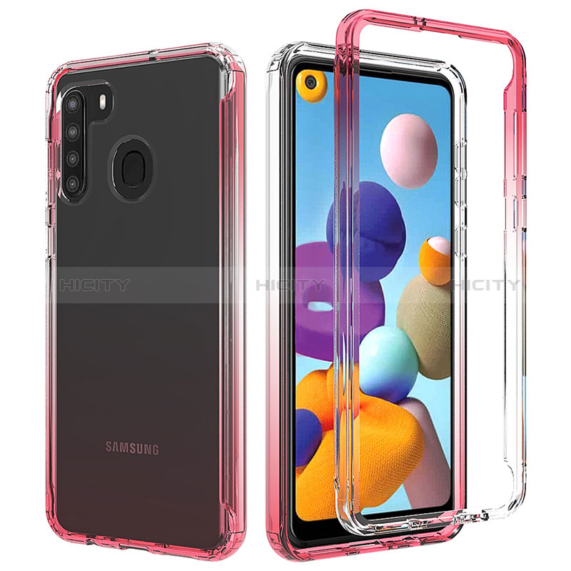 Funda Silicona Carcasa Ultrafina Transparente Goma Frontal y Trasera 360 Grados Gradiente JX1 para Samsung Galaxy A21s