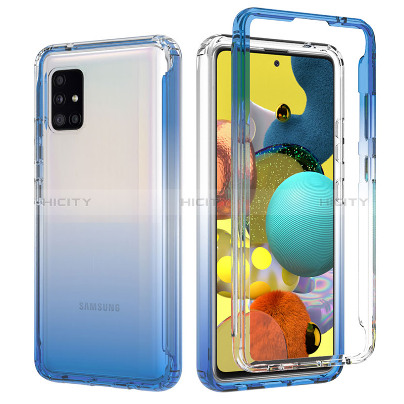 Funda Silicona Carcasa Ultrafina Transparente Goma Frontal y Trasera 360 Grados Gradiente JX1 para Samsung Galaxy A51 5G
