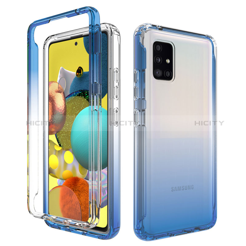 Funda Silicona Carcasa Ultrafina Transparente Goma Frontal y Trasera 360 Grados Gradiente JX1 para Samsung Galaxy A51 5G