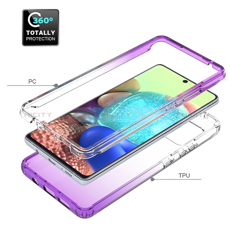 Funda Silicona Carcasa Ultrafina Transparente Goma Frontal y Trasera 360 Grados Gradiente JX1 para Samsung Galaxy A71 4G A715