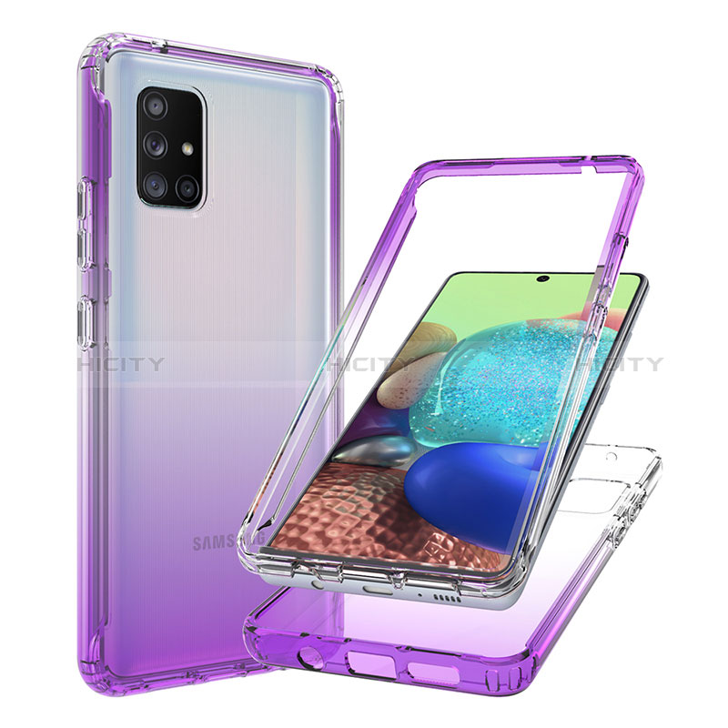 Funda Silicona Carcasa Ultrafina Transparente Goma Frontal y Trasera 360 Grados Gradiente JX1 para Samsung Galaxy A71 5G