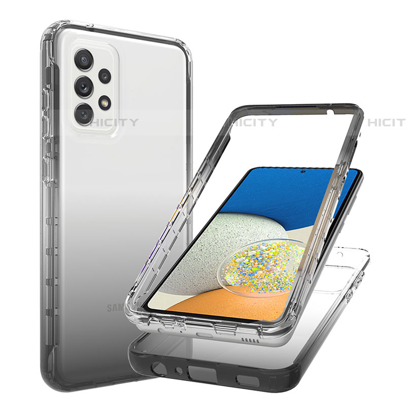 Funda Silicona Carcasa Ultrafina Transparente Goma Frontal y Trasera 360 Grados Gradiente JX1 para Samsung Galaxy A73 5G Negro