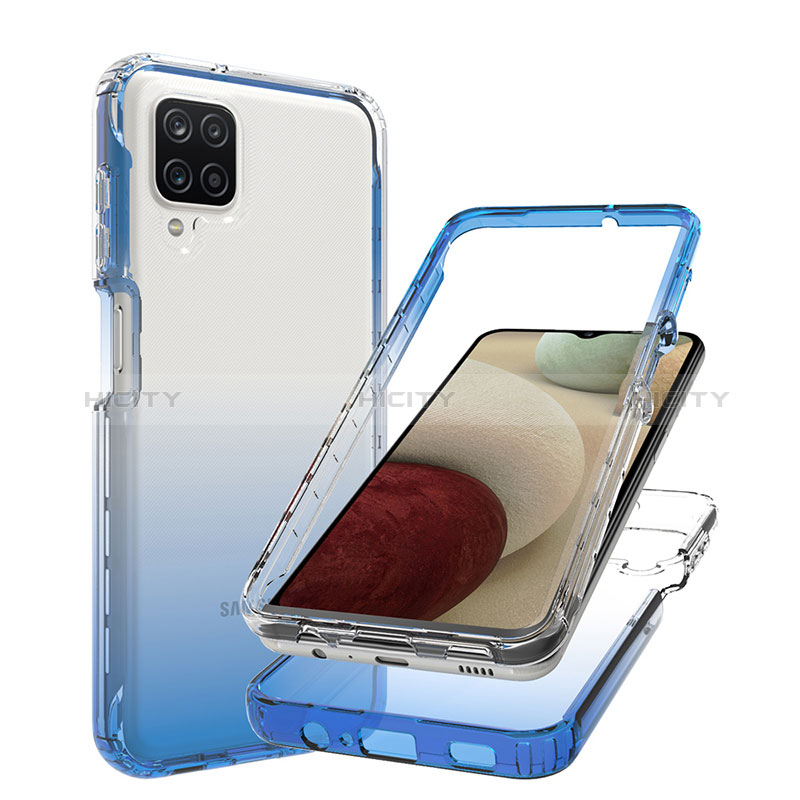 Funda Silicona Carcasa Ultrafina Transparente Goma Frontal y Trasera 360 Grados Gradiente JX1 para Samsung Galaxy F12