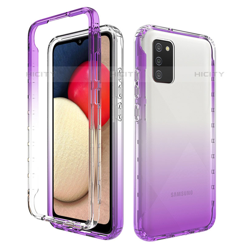 Funda Silicona Carcasa Ultrafina Transparente Goma Frontal y Trasera 360 Grados Gradiente JX4 para Samsung Galaxy M02s