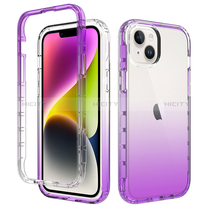 Funda Silicona Carcasa Ultrafina Transparente Goma Frontal y Trasera 360 Grados Gradiente para Apple iPhone 14